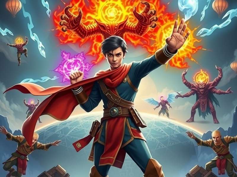 Typhoon Dominator Protagonist Aarav Mehta in Heroic Pose with Elemental Powers